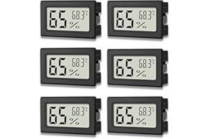 zoerbufan 6 Pièces Thermomètre Hygromètre Mini Digital LCD Température Humidité Indicateur Portable pour Bureau Cuisine Humidors Incubateurs Reptiles