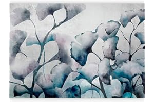 murando - Carta da Parati Adesiva Astratto 392x280 cm Fotomurali Adesivi Murali Rivestimento Parete Moderna per Pareti Adesiva Muro Decorativo Fotomurale Foglies Textur Fiori grigio