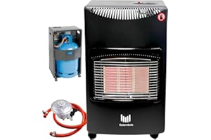 Easy Shopping® Portable Gas Heatar 4.2KW Indoor Heatar with Oxygen Depletion Sensor & 3 Heating Settings - Butane Gas Heatar with Wheels, Regulator, Hose - For Home, Office, Garage, Workshop