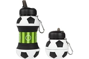 fringoo Gourde Enfant Rétractable 500 ml / 17 oz Avec Mousqueton Bouteille d'Eau Sport Voyage Sans BPA Étanche