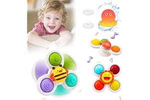 SUNJING Spinner Bebe Ventouse Baby (Medium) Bebe Spinners Babyspinner Toupie Hand Jouete Haute Jeu Jeux Suction Cup Toys Fidget Jouets De Bain BéBé Baignoire Rotatif Cadeau Enfant 1 2 3 4 5 6 Ans