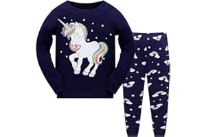 Tkiames Girls Christmas Long Sleeve Cotton Pyjamas Sets Nightwear Sleepwear Xmas Gift for Kids