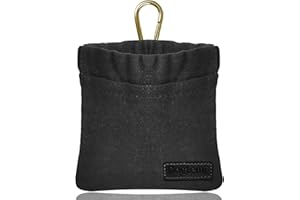 Sheryl&Rain Small Dog Treat Bag, Waterproof Puppy Dog Training Pouch with Closure, Hands-Free Training Dog Treat Pouch, Includes Carabiner, for Pet Puppy Walking, Travel or Outdoor Use (Black)