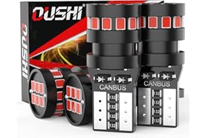 W5W T10 LED Lampadina, OUSHI Canbus Sensa Errore 194 168 2825 501 12V 24V Lampadine Di Ricambio Super Luminose Interni Auto Dome Map Door Luci Targa Di Cortesia, Rosso Brillante (Confezione Da 4)