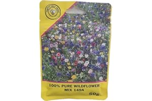 PRETTY WILD SEEDS Mix 149a 50g Wild Flower Meadow Certified Seeds Over 25 Species of Flower NO Grass Amazing Value Bulk Wholesale