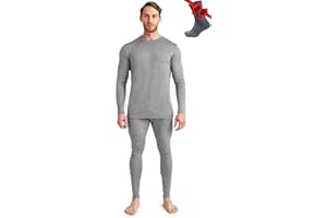 Merino.tech 100% Merino Unterwäsche Herren Set - Leicht, Mittelgewicht, Thermounterwäsche Merinowolle, Langarm Shirt und Hose + Wandersocken aus Merinowolle