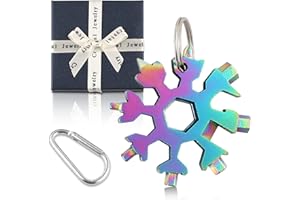 WDJLNZB Outil Flocon de Neige, Outil Multifonction Flocon de Neige 18 En 1, Portatif Clé à Flocon de Neige En Acier Inoxydable, Flocon Outil Multifonction pour Extérieur Aventure Voyager (color)