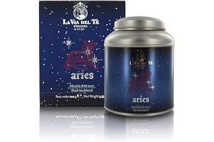 LA VIA DEL TE Aries, Miscela di Tè Neri Profumata, Barattolo di Latta, 100g (Serie Costellazioni)