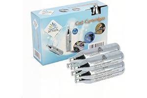 ARSUK 12g CO2 Cartridges for Airsoft Guns – Pack of 10 Non-Threaded Gas Canisters – Stainless Steel CO2 Capsules for Airsoft BB Gun, CO2-Powered Devices & Gear