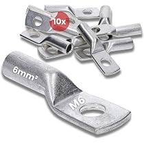 Kalitec Lot De 10 Cosses Tubulaires 6 Mm² M8 - Cuivre Étancheé Sans Trou De Vision - Fabriqué En Allemagne