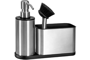 OriwarE Organizer do zlewu z wbudowanym dozownikiem mydła, stal nierdzewna