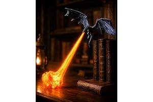 Dragon Book Nook Light, 3D Printed Flying Fire-Breathing Bookshelf Decor