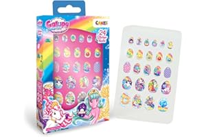 CRAZE Galupy Mermaid Sztuczne paznokcie dla dziewczynek, 24 sztuki w różnych rozmiarach