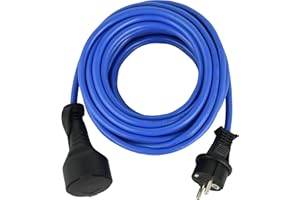 Electraline 01684 Rallonge Prolongateur électrique 20M Outdoor Profesionnelle IP44, Câble spécial AT-N05V3V3-F 3G1.5, utilisable jusqu'à -35 °C, résistant aux UV, huiles et températures ectrêmes