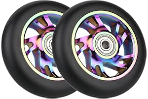 VOKUL 110 mm Pro Scooter Replacement Wheels - Kickscooter Wheels Suitable for Razor/Cox/Albott and Most Freestyle Scooters - Thickened PVC Stunt Scooter Wheels with ABEC-9 Bearings, Pack of 2