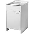Mobile lavatoio 80x50 cm bianco a 2 ante con vasca - Vix