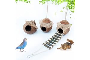 Pure Vie Nid d'oiseau en Fibre de Noix de Coco pour Perroquet, Perruche, inséparable, Pinson, canari, Jouets pour Hamster, Accessoires pour Cage d'oiseau, Fournitures pour Oiseaux (05)