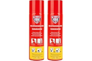 NOTOLK SAFETY WORK notlok Safety Work - 2X 500g Feuerlöschspray fluorfrei | Hautfreundlicher Mini-Feuerlöscher-Schaum für Brände A F & E bis 1000 V | Klein Feuerlöscher für Zuhause & Auto