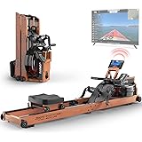 JOROTO Rudergerät für Zuhause aus Eiche, Rudergerät Wasser klappbar mit Bluetooth Display &30 Tage kostenlose Kinomap-Mitglie