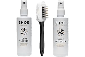 Shoe Clinic Shoe Cleaning Kit for Suede & Nubuck | Suede Cleaner & Suede Protector Spray with Suede Brush | Clean, Protect & Waterproof Shoes, Trainers & Boots | Trainer, Boot & Shoe Care Products