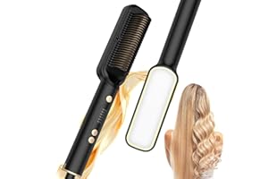 MOGAWAVE Spazzola Lisciante Per Capelli, Spazzola Lisciante, Pettine Lisciante Per Capelli,2 in 1 Hair Straightener, 6 Impostazioni Di Temperatura