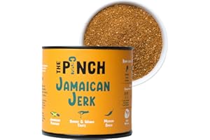 THE PINCH Jamaican Jerk Sabor Caribeño Auténtico. Sazonador 100% Natural y Sin Sal, fácil de usar en Pollo, Parrilladas, Camarones y Hamburguesas. Con Habanero. Paquete 45g.