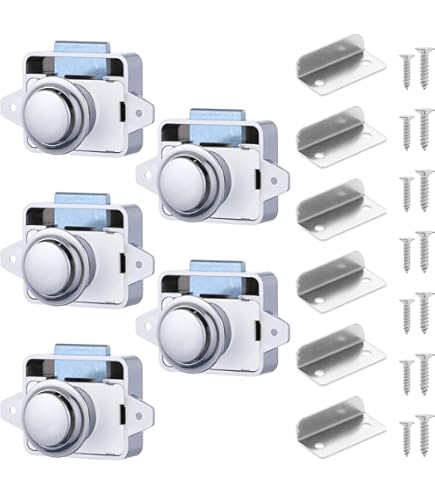 Push lock drukknopslot mini - Kunststof - Wit - Voor je boot, camper of