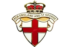 SENLAK ENGLAND BADGE "FOR ENGLAND AND ST GEORGE" - Patriotic Enamel Pin Badge, UK Seller, (White version)
