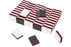 CGBE 50 Pezzi Buffer per Unghie Professionale, Buffer Blocco a Doppia Faccia, 100/180 Mini Lime e Buffer per Levigatura, Adatti per Unghie in Gel e Unghie Acriliche, Bianco/Nero