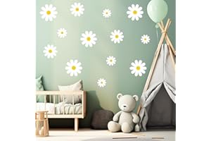 TOLENRE Daisy Wall Decals, Boho Daisy Wall Stickers Floral Wall Decals Daisy Flower Wall Stickers, Self-Adhesive Floral Decals Easy Peel and Stick, for Girls Room Kids Room Baby Nursery Bedroom Decor Party