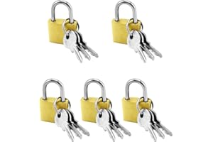 QWORK® 5-pak Mini kłódki z kluczem Blokada bagażu Mała mosiężna walizka Szafka Torba podróżna Plecak 20mm