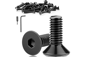 Mbsomnus 60 Piezas Tornillo Avellanado Hexagonal M3x6 mm Tornillos de Cabeza Allen Plana Acero Inoxidable V2A V2A, DIN 7991/ISO 10642 Rosca Completa Para Reparación de Máquina de Muebles