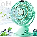 Multper Ventilatore da Tavolo Ricaricabile, Mini Ventilatore USB con LCD, 5 Velocità 720° Rotante Silenziosa Ventilatore Port