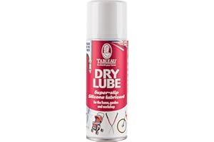 Tableau Dry Lube 400ml Super Slip Silicone Lubricant Spray For Locks, Door Hinges, Zips and Many Other Uses. Mess Free Formula. Perfect For Bicycle Chain Lube Lubricates And Protects Against Corrosion