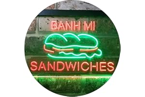 ADVPRO Banh Mi Sandwiches Café Dual Color LED Enseigne Lumineuse Neon Sign Vert et rouge 400 x 300mm st6s43-i3372-gr