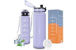 Vikaster Borraccia Sportiva, Borraccia 500ml/1000ml/1500ml, Senza BPA & Prova di Perdite, Bottiglia Acqua Bambini, Bici, Scuola, Palestra, Ufficio, Yoga