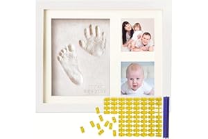 PROBUK Kit Souvenir Empreinte Bébé, Cadeau Bébé Garçon Fille, Kit Empreinte Mains et Pieds Personnalisé, Plâtre Bébé, Souvenir Nouveau-Né, Cadeau Personnalisé pour Bébé, Empreinte Bébé Fille et Garçon