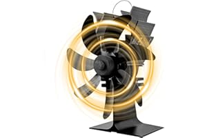 TOWEBOORY Ventilador de Chimenea, Ventilador de Estufa de Leña 7 Aspas Ventiladors de Estufa Funcionamiento Silencioso Automático Ventiladors de Estufa para Chimenea para Estufa de Leña Gas Pellets