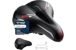 ‎YOUNGDO YOUNGDO Fahrradsattel, Gel Fahrradsitz, weicher, komfortabel atmungsaktiv stoßdämpfend, Ergonomisch Fahrrad Sattel mit wasserdichte Abdeckung