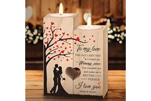 AFTERPRINTS Valentines Wedding Gifts for Couples, Heart-shaped Candlestick Wedding Gifts, Anniversary Birthday Presents for Her, Him, Wife, Husband