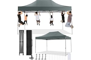 COBIZI Carpa Plegable 3x4,5 sin Pared Lateral,Impermeable Carpa Plegable,Carpas para Exteriores Pergola,Cenadores para Jardin Fiesta Camping Playa (3 por 4,5m Gris)