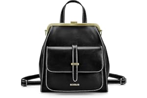 ECOSUSI Petit Sac à Dos pour Femme Vintage Sac à main Sac Epaule femme Sac Porté Dos Chic Fille en Cuir PU