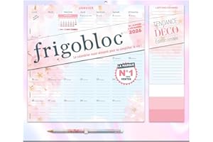 Frigobloc Mensuel 2026 Tendance déco Rose (de janv à déc. 2026)