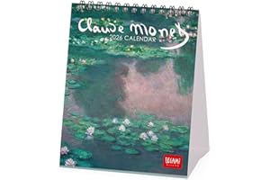 Legami - Calendario da Tavolo 2026, Claude Monet, Calendario da Scrivania, 12 Mesi e Planner Annuale, in 6 Lingue, Segni zodiacali, Festività internazionali, 12 x 14.5 cm
