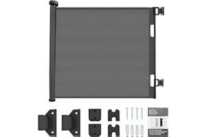 Yamvisa Retractable Stair Gate for Baby and Pet, Safety Gate Roll 0-150 cm Extendable Baby Barrier Gate Easy Installation for Stairs, Doorways, Hallways (Black)