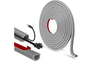 LSGCQ Canalina passacavi adesiva canaline per cavi elettrici semicircolare copricavi flessibile copri fili per TV muro pavimento (Grigio, 7mm×14mm×1m)