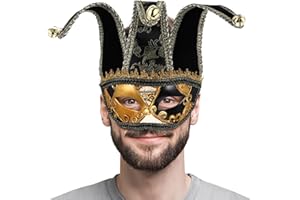 BESTOYARD Máscara veneciana para hombre, media cara, para fiestas de máscaras, Mascarada Carnaval para niños y Adultos 20 X 16.5CM