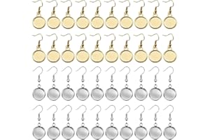 CUHZA Acciaio Inox Perni Per Orecchini a Perno in Bianco, 20 Pezzi Risultati Dell'Orecchino Piatto Rotondo Vassoio Orecchini Orecchini Accessori per La Creazione di Gioielli Fai da Te, 12MM