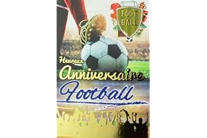AFIE 65-1268 Carte Heureux Anniversaire Or Doré Foot Football Footballeur Sport Ballon rond blason Supporters Fans Equipe Stade Champion Fabriqué en France Supporter Supportrice Championnat d'Europe