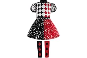 ReliBeauty Costume Vestito Halloween Carneval Bambina con Legging